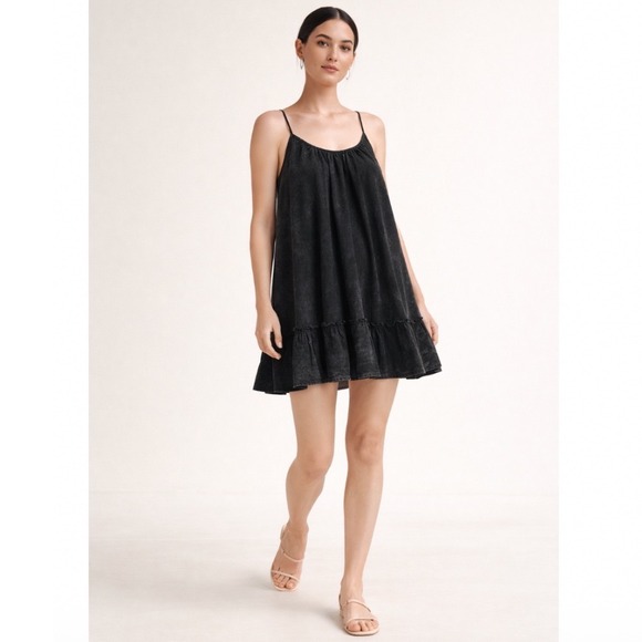 LACAUSA Dresses & Skirts - NEW‎ LACAUSA X REVOLVE Reina Medium Mini Dress Black Mineral Wash